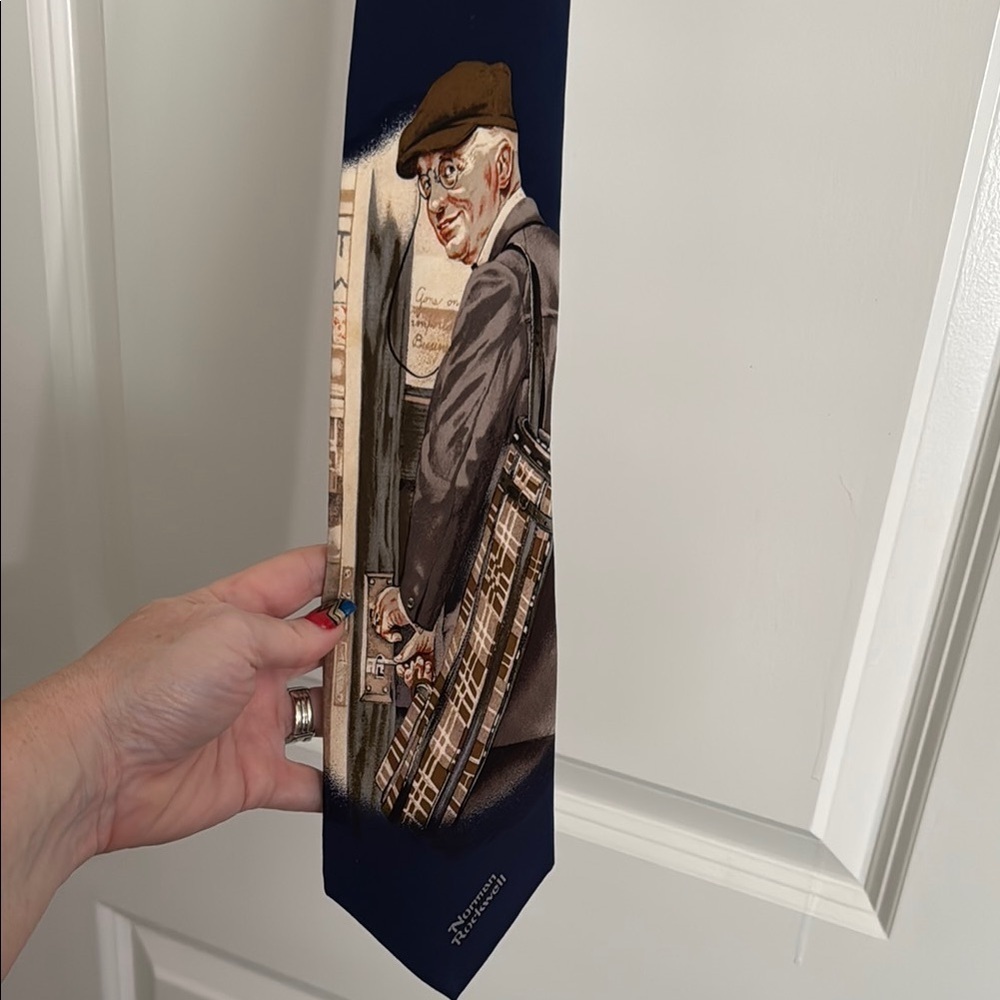 Vintage 1989 Norman Rockwell Men's Tie - golf lovers